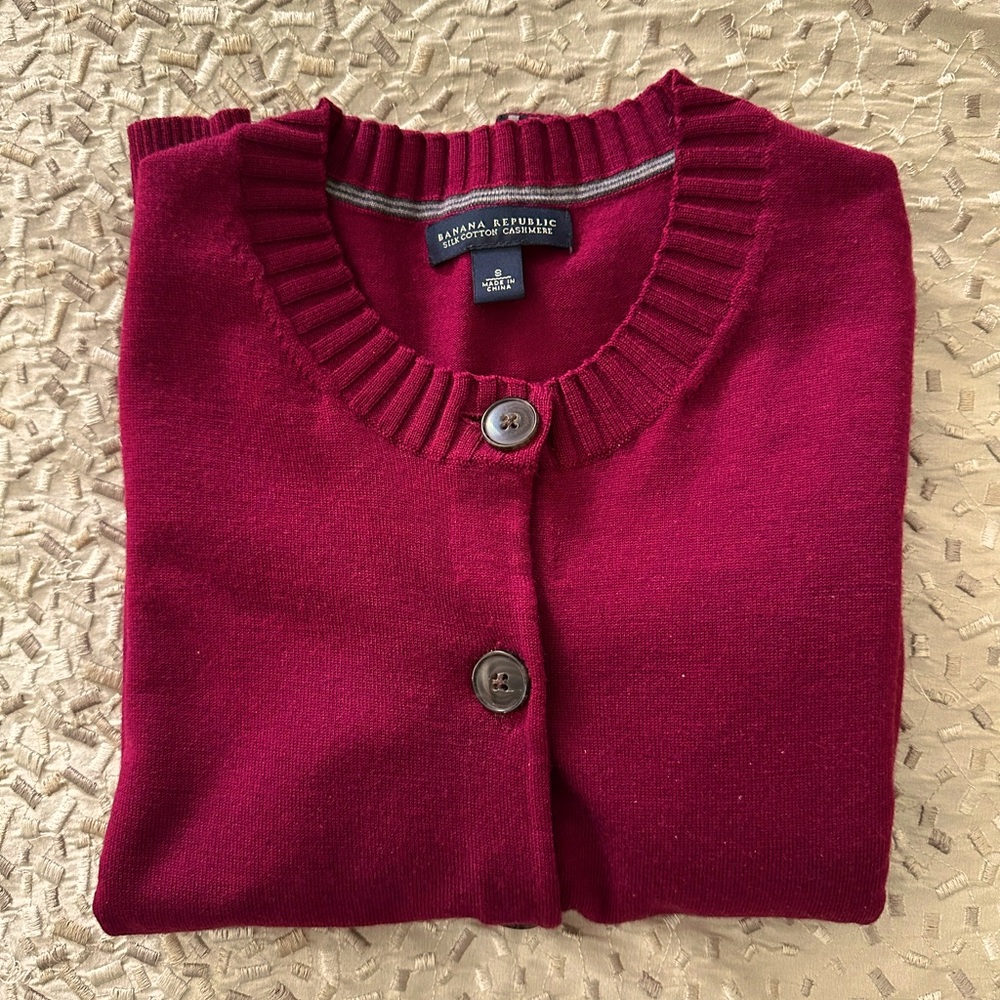 Banana Republic Dark Red Cardigan